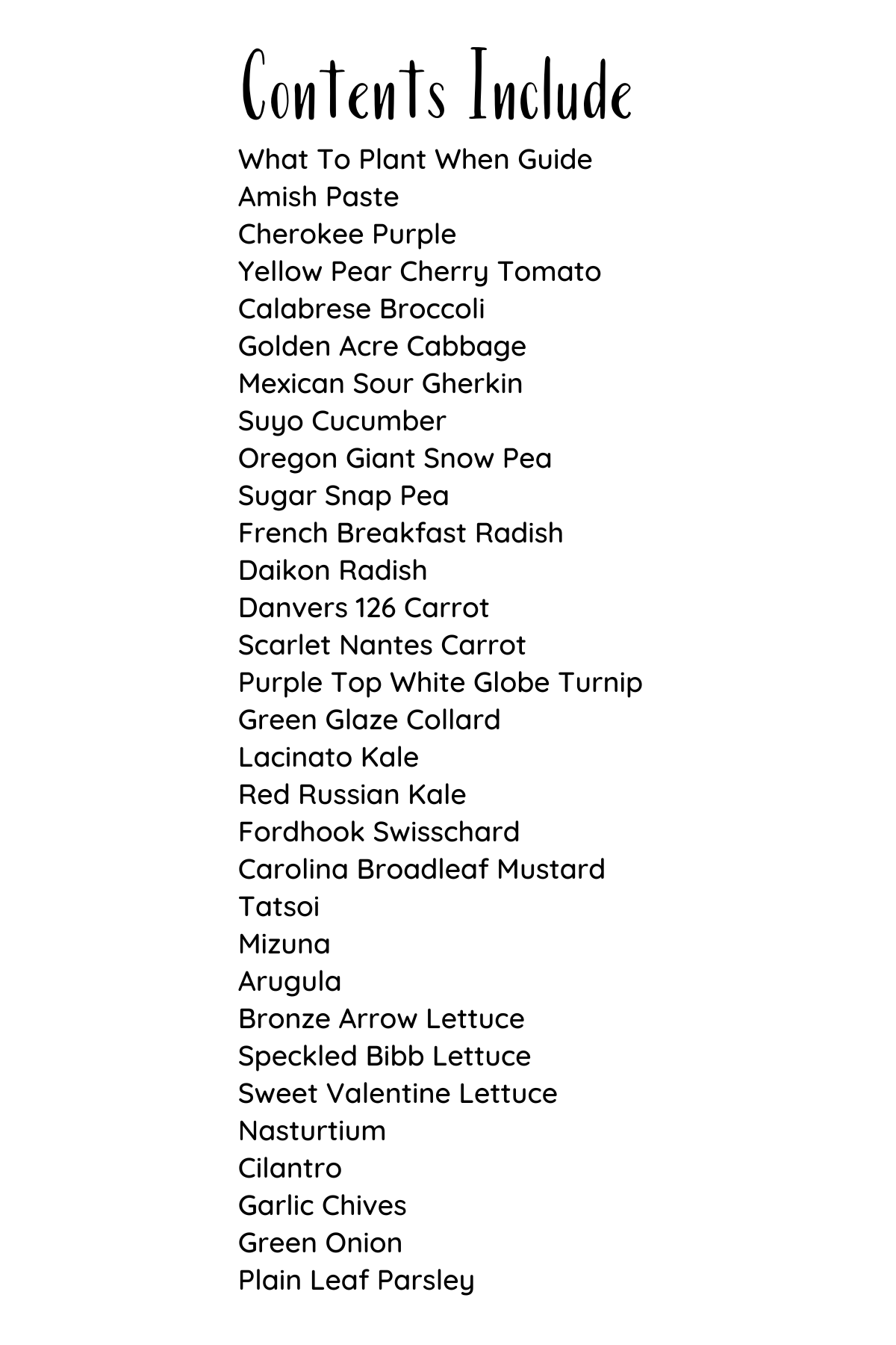 Florida Survival Seed Pack For Fall/Winter