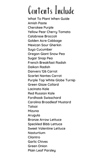 Florida Survival Seed Pack For Fall/Winter